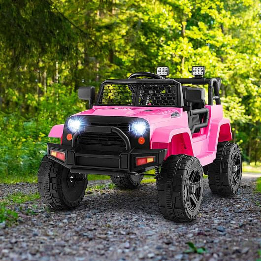 12V Kids Ride On Truck with Remote Control and Headlights-Black-5