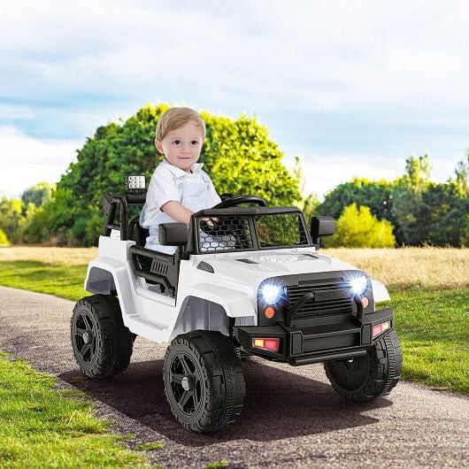 12V Kids Ride On Truck with Remote Control and Headlights-Black-11